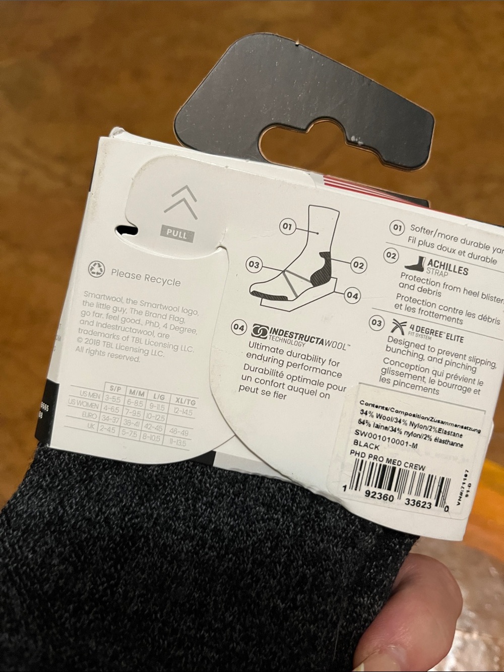 NWT Smartwool Outdoor Merino Wool Socks Sz Med Crew unisex - Picture 5 of 6